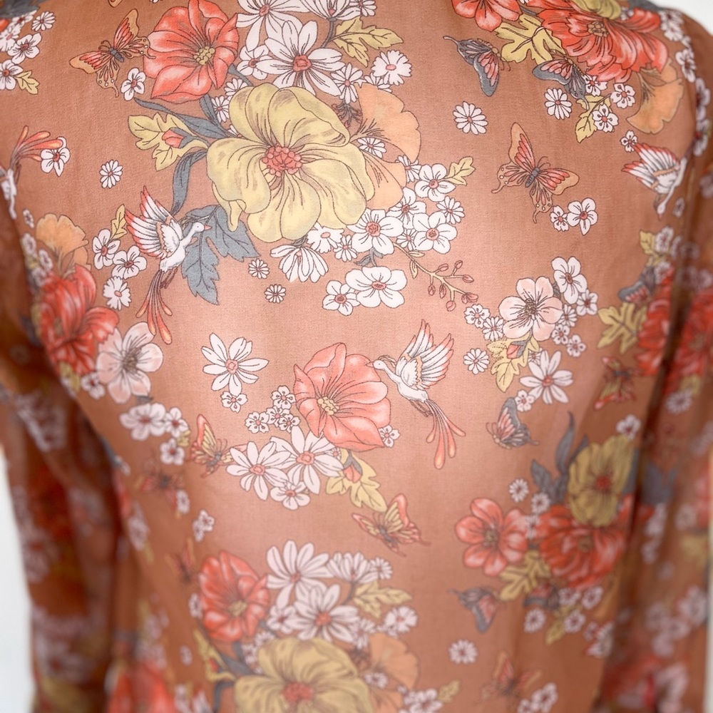 Forever 21 Women's Long-Sleeve Sheer Top Size Small Vintage - Picture 5 of 9